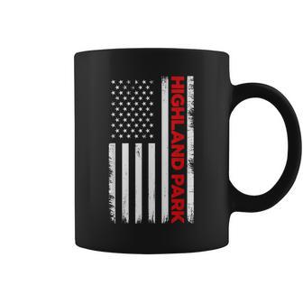 Highland Park Illinois United State Flag Vintage Style V2 Coffee Mug - Seseable