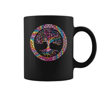 Hippie Colorful Tree Circle Official Custom Coffee Mug - Seseable