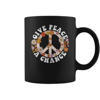 Hippie Give Peace A Chance Peace Symbol Coffee Mug - Seseable
