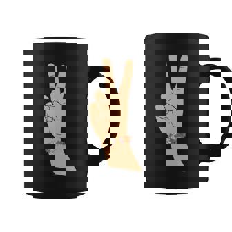Hippie Happy V Sign Daisy Flower Design Coffee Mug - Seseable