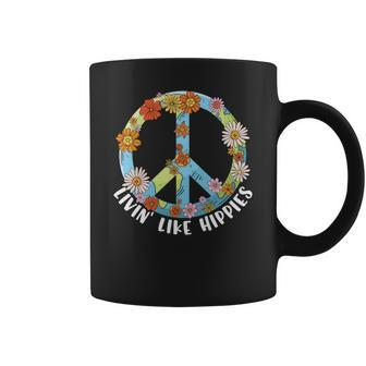 Hippie Livin Like Hippies Peace Symbol Design Coffee Mug - Seseable