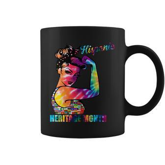 Hispanic Heritage Month Messy Bun Colorful Coffee Mug - Monsterry DE