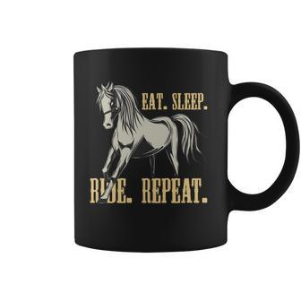 Horse Eat Sleep Ride Repeat Coffee Mug - Monsterry