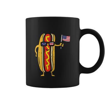Hotdog Sunglasses American Flag Funny 4Th Of July Coffee Mug - Monsterry