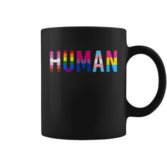 Human Lgbt Flag Gay Pride Month Transgender Rainbow Lesbian Gift Tshirt Coffee Mug - Monsterry