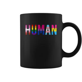 Human Lgbt Flag Gay Pride Month Transgender Rainbow Lesbian Tshirt Coffee Mug - Monsterry