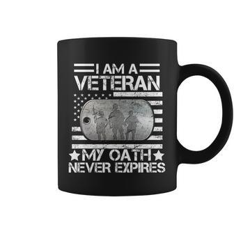 I Am A Veteran My Oath Never Expires Dog Tag Tshirt Coffee Mug - Monsterry CA