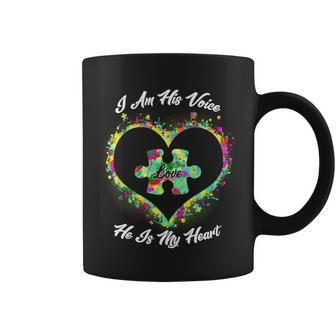 I Am His Voice He Is My Heart- Autism Awareness Tshirt Coffee Mug - Monsterry CA