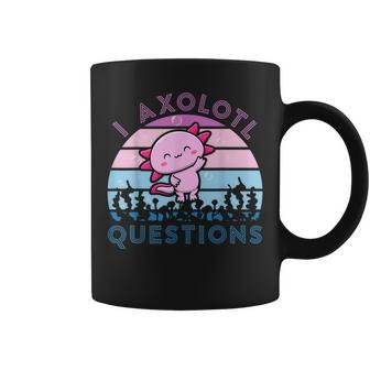 I Axolotl Questions Boys Girls Cute Retro Axolotl Lover Coffee Mug - Thegiftio UK