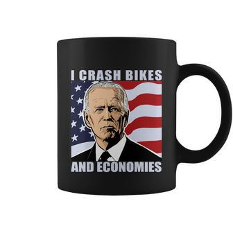 I Crash Bikes And Economies America Flag Funny Biden Coffee Mug - Monsterry AU