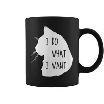 I Do What I Want Cat Kitten Retro Cat Black Kitty Coffee Mug - Thegiftio