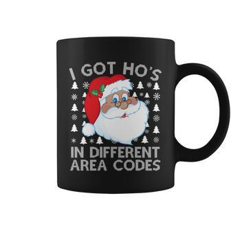 I Got Hos In Different Aera Codes Santa Claus Ugly Christmas Tshirt Coffee Mug - Monsterry DE