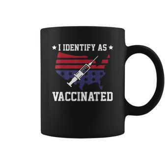 I Identify As Vaccinated American Flag Tshirt Coffee Mug - Monsterry