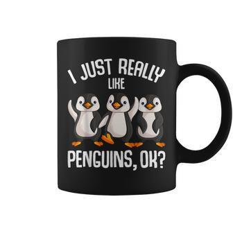 I Just Really Like Penguins Kids Girl Boys Women Penguin Coffee Mug - Seseable