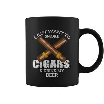 I Just Want To Smoke Cigars And Drink My Beer Bar Coffee Mug - Thegiftio UK