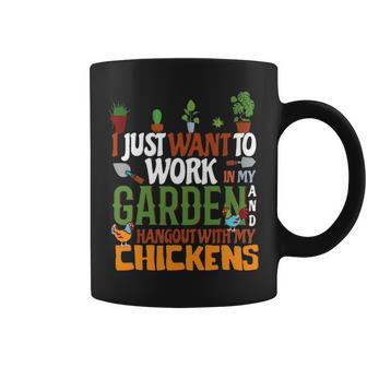 I Just Want To Work In My Garden And Hang Out With Chickens 12 Coffee Mug - Thegiftio UK