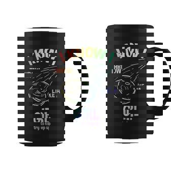 I Know I Throw Like A Girl Try To Keep Up Disc Golf Gear Graphic Design Printed Casual Daily Basic Coffee Mug - Thegiftio UK