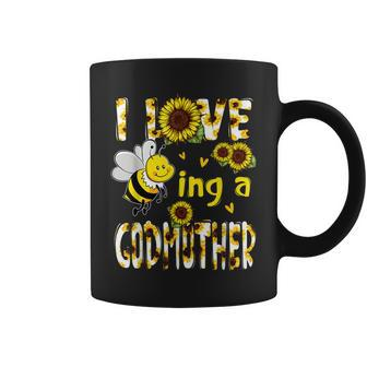 I Love Being A Godmother Sunflower Bee Mothers Day Coffee Mug - Thegiftio