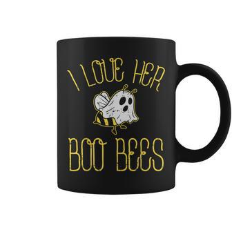 I Love Her Boo Bees Halloween Matching Couple Costume His Coffee Mug - Thegiftio UK