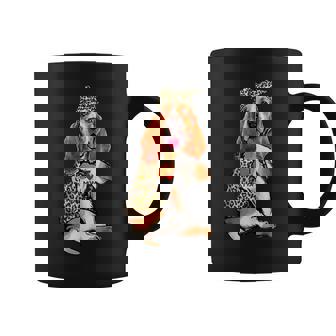 I Love Mom Tattoo Funny Basset Hound Dog With Bandana Coffee Mug - Thegiftio