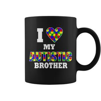 I Love My Autistic Brother Autism T-Shirt Graphic Design Printed Casual Daily Basic Coffee Mug - Thegiftio UK