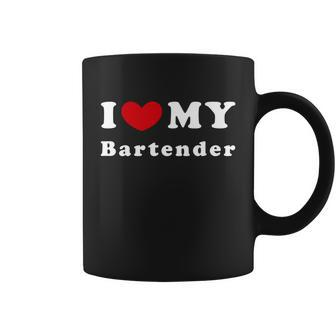 I Love My Bartender I Heart My Bartender Meaningful Gift Graphic Design Printed Casual Daily Basic Coffee Mug - Thegiftio UK