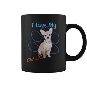 I Love My Chihuahua Best Dog Lover Paw Print Coffee Mug - Thegiftio UK