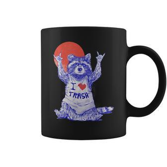 I Love Trash Raccoon Japanese Retro Style Coffee Mug - Thegiftio UK