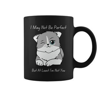 I May Not Be Perfect But At Least Im Not You Cat Lover Gift Coffee Mug - Monsterry AU