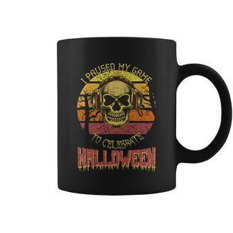 I Paused My Game To Celebrate Halloween Funny Halloween Video Game Lover Skull Lover Coffee Mug - Thegiftio UK