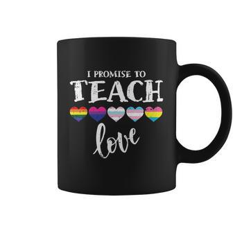 I Promise To Teach Love Lgbtcool Giftq Pride Proud Ally Teacher Gift Graphic Design Printed Casual Daily Basic Coffee Mug - Thegiftio UK