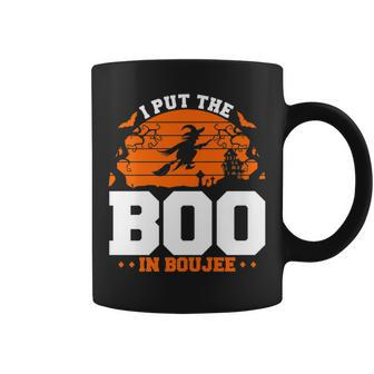 I Put The Boo In Boujee Retro Witch Halloween Coffee Mug - Seseable