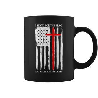 I Stand For The Flag And Kneel For The Cross Flag Coffee Mug - Monsterry AU