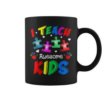 I Teach Awesome Kids Autism Awareness Puzzle Teacher Coffee Mug - Thegiftio UK