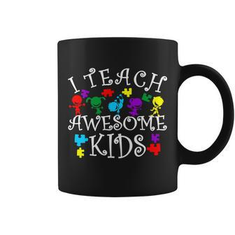 I Teach Awesome Kids Autism Awareness Teacher Graphic Design Printed Casual Daily Basic Coffee Mug - Thegiftio UK