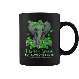 I Wear Green For Mental Health Awareness Spread Elephant Coffee Mug - Thegiftio UK