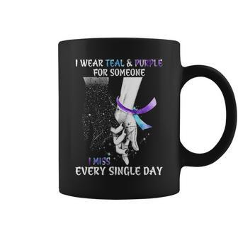 I Wear Teal Purple For Someone I Miss Coffee Mug - Thegiftio UK