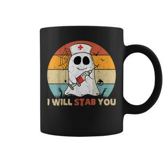 I Will Stab You Funny Nurse Ghost Halloween Funny Ghost Coffee Mug - Thegiftio UK