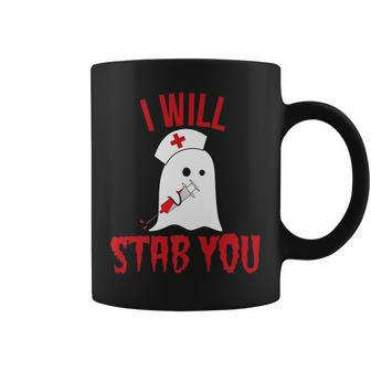 I Will Stab You Nurse Shirt Halloween Funny Ghost Rn Nursing Coffee Mug - Thegiftio UK