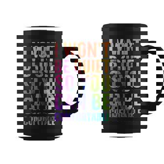 I Wont Be Quiet So You Can Be Comfortable Rainbow Watercolor T-Shirt Coffee Mug - Thegiftio UK
