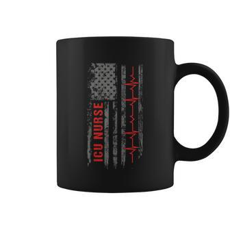 Icu Nurse Critical Care American Flag Tshirt Coffee Mug - Monsterry