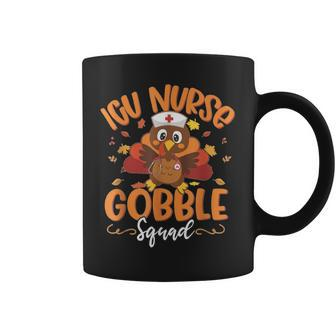 Icu Nurse Turkey Gobble Squad Women Icu Nurse Thanksgiving Coffee Mug - Thegiftio UK