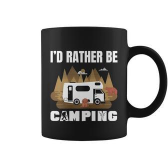 Id Rather Be Camping Gift Rv Van Camping Gift Saying Happy Camper Bear Gift Coffee Mug - Monsterry AU