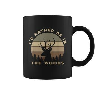 Id Rather Be In The Woods Deer Hunting Graphic Design Printed Casual Daily Basic Coffee Mug - Thegiftio UK