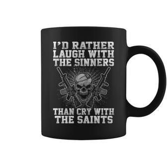 Id Rather Laugh Coffee Mug - Seseable