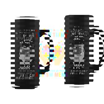 If You Think My Hand Are Full Autism Meme Autism Awareness Heart Puzzle Pieces Coffee Mug - Thegiftio UK