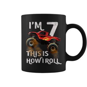 Im 7 This Is How I Roll Monster Truck 7Th Birthday Gifts Coffee Mug - Seseable
