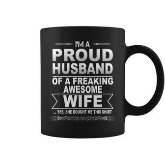 Im A Proud Husband Of A Freaking Awesome Wife Coffee Mug - Thegiftio UK
