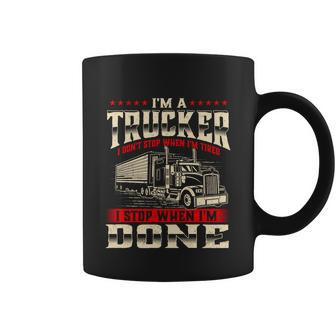 Im A Trucker Gift Semi Truck Driver Big Rig Trucking Trucks Cute Gift Coffee Mug - Thegiftio UK