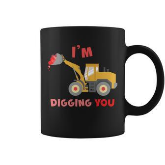 Im Digging You Tractor Valentines Day Coffee Mug - Monsterry